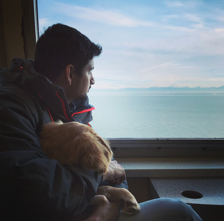 Enjoying the ride on the Clinton-Mukilteo Ferry